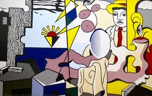Figures With Sunset — Roy Lichtenstein, Cubist Pop Art