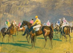 Before The Start, Newmarket — Alfred Munnings, Impressionism