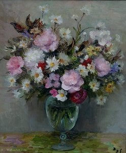 Flowers In A Glass Pot — 마르셀 디프