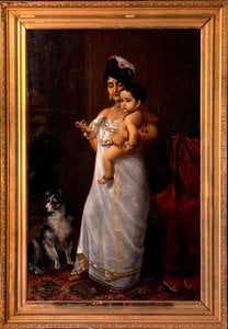 Da Kommt Papa — Raja Ravi Varma, Akademischer Romantizismus