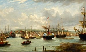 Launch Of The 'royal Albert' At Woolwich Dockyard — George Chambers Ii