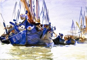 Sailing Vessels At Anchor — جون سينغر سارجنت, American Impressionism