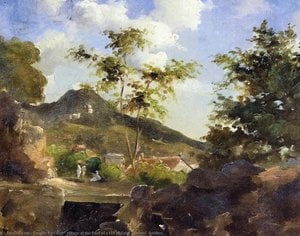 Satul La Baza Unei Stânci În Saint Thomas, Antile — Camille Pissarro, Impressionist Landscape