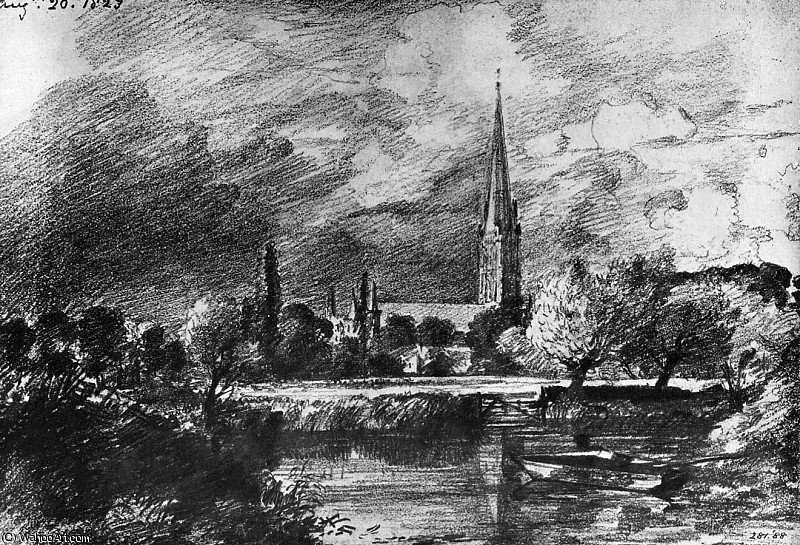 John Constable - Salisbury cathedral Sun