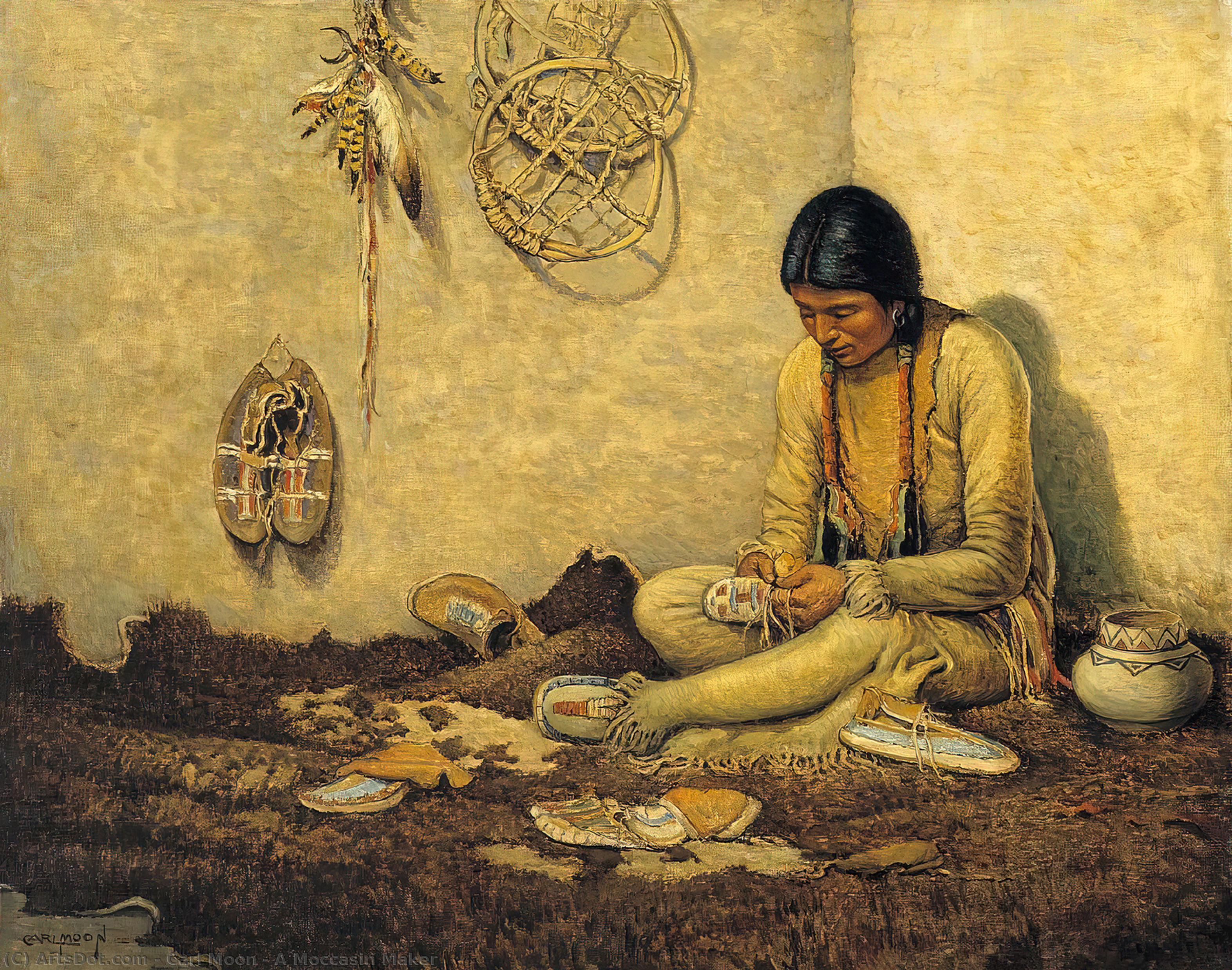 A Moccasin Maker — Carl Moon