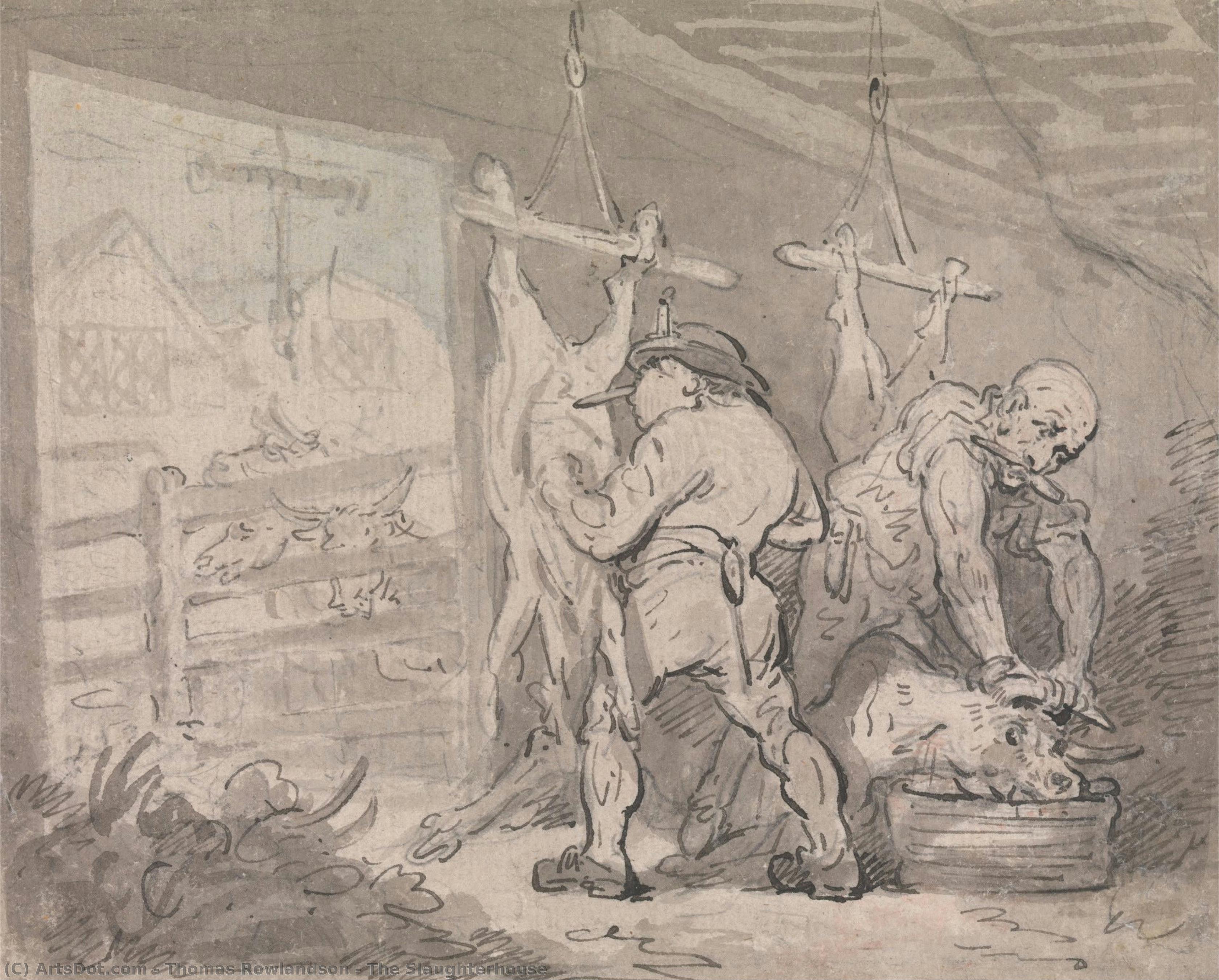 The Slaughterhouse — Thomas Rowlandson