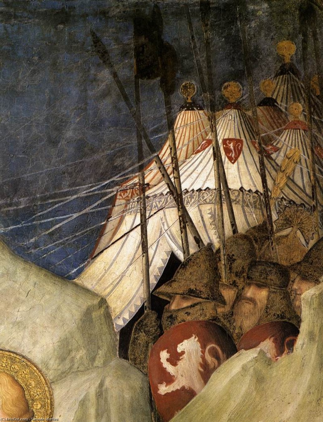 Heiliger Martin Entsagt Seinen Waffen (detail) — Simone Martini
