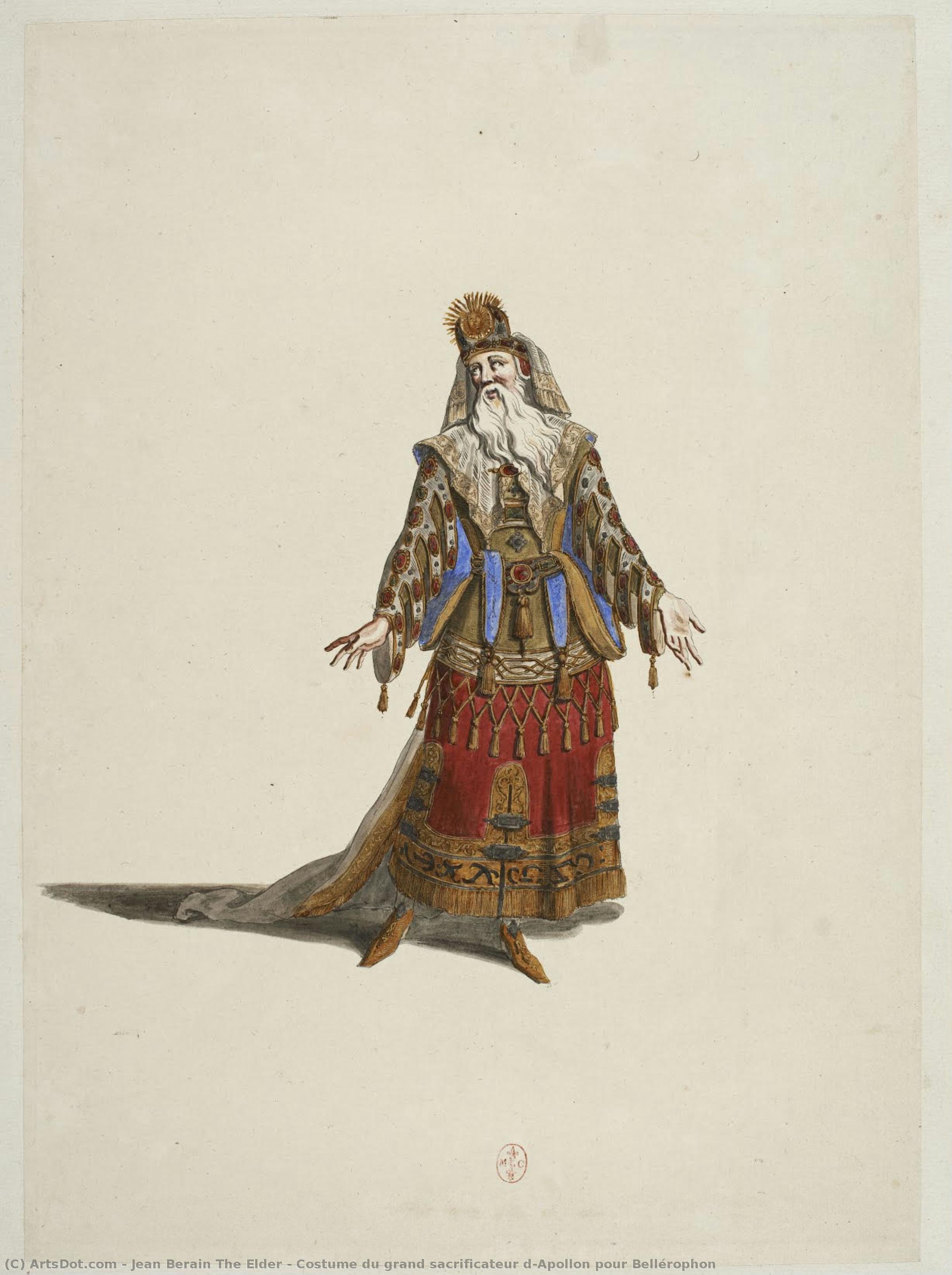 Costume Du Grand Sacrificateur D’apollon Pour Bellérophon — Jean Berain The Elder