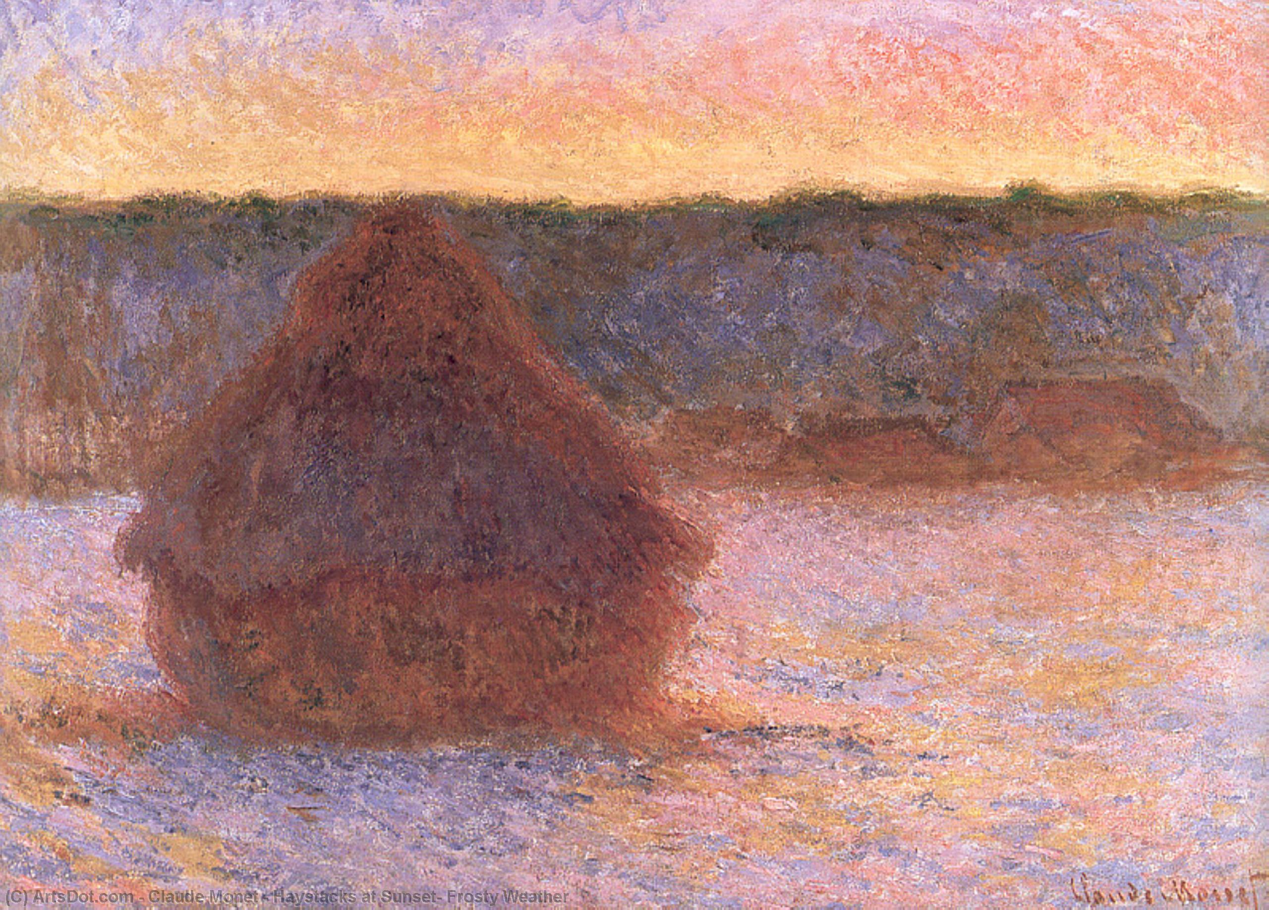 Halmstackar Vid Solnedgången — Claude Monet