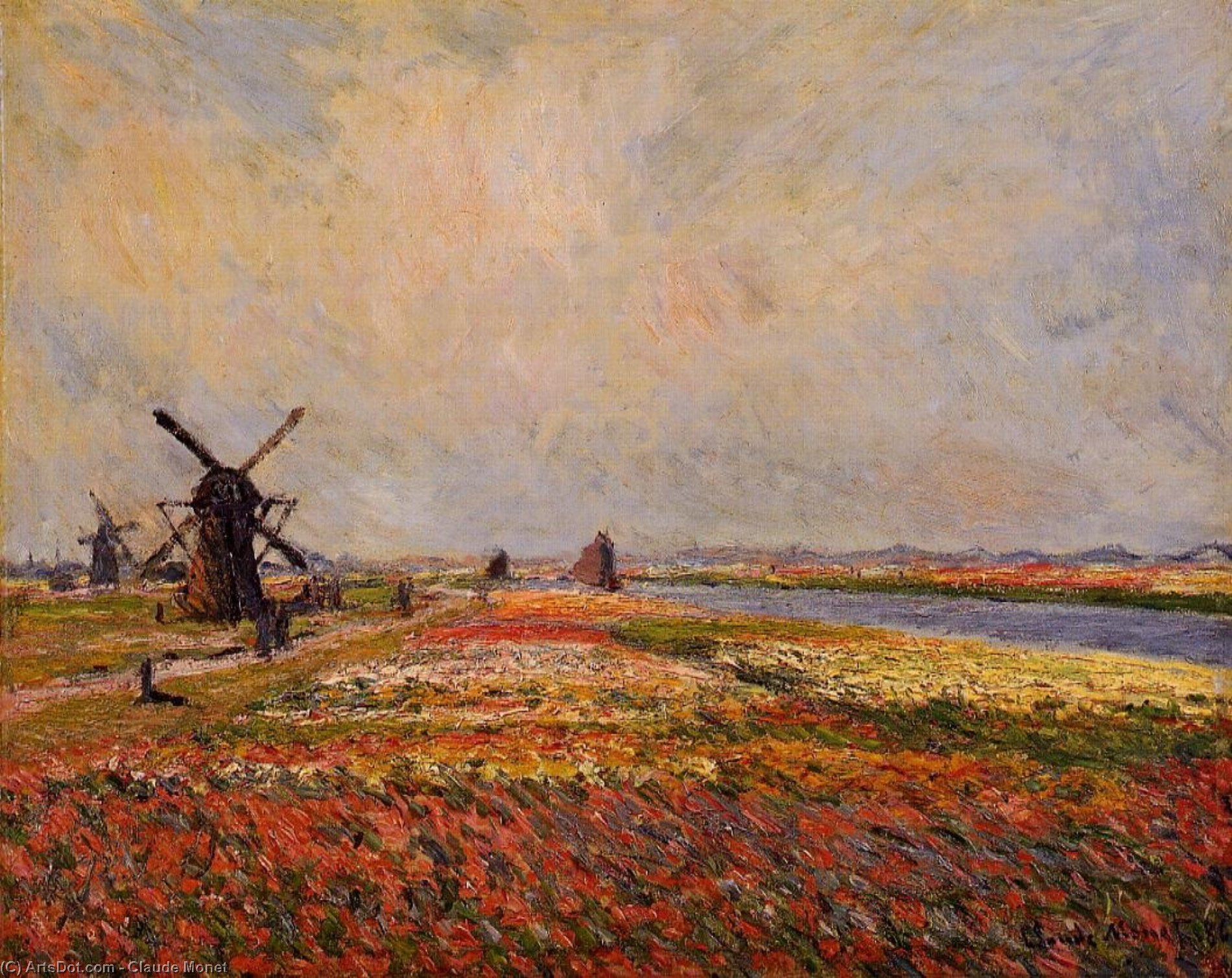 Campi Di Fiori E Mulini A Vela Vicino A Leiden — Claude Monet
