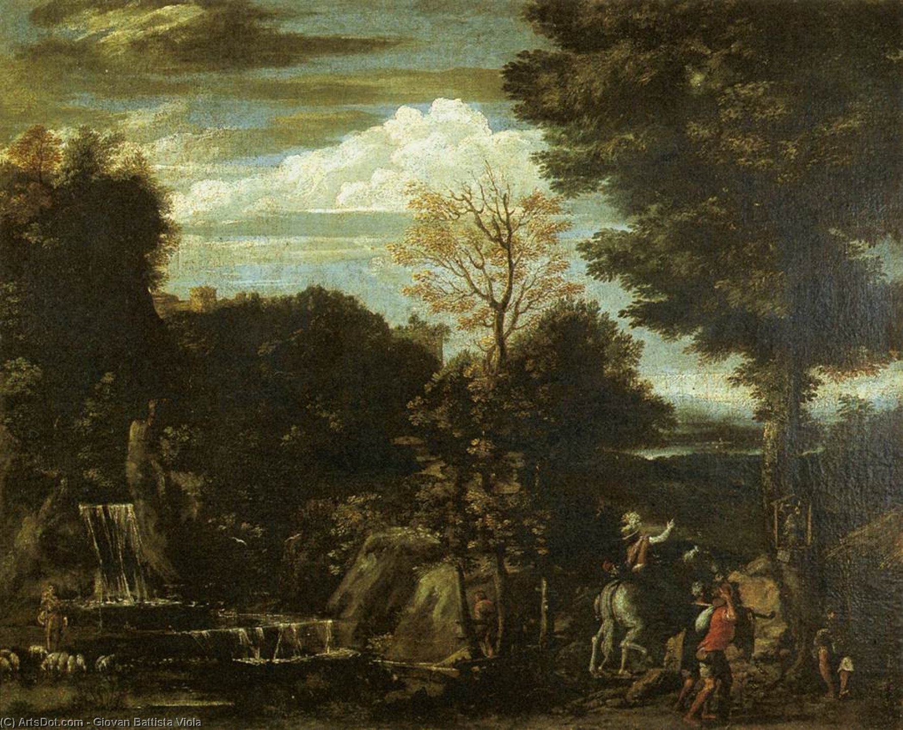 Landscape With A Devotional Image — Giovanni Battista Viola