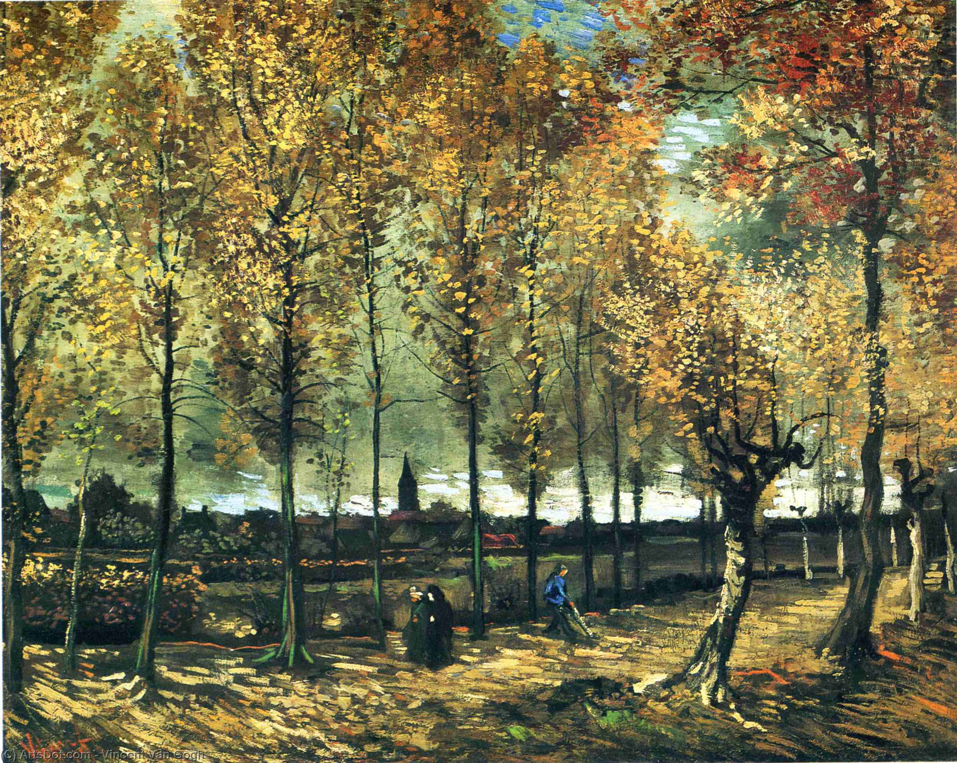 vincent willem van gogh - Caminho com poplars perto de Nuenen