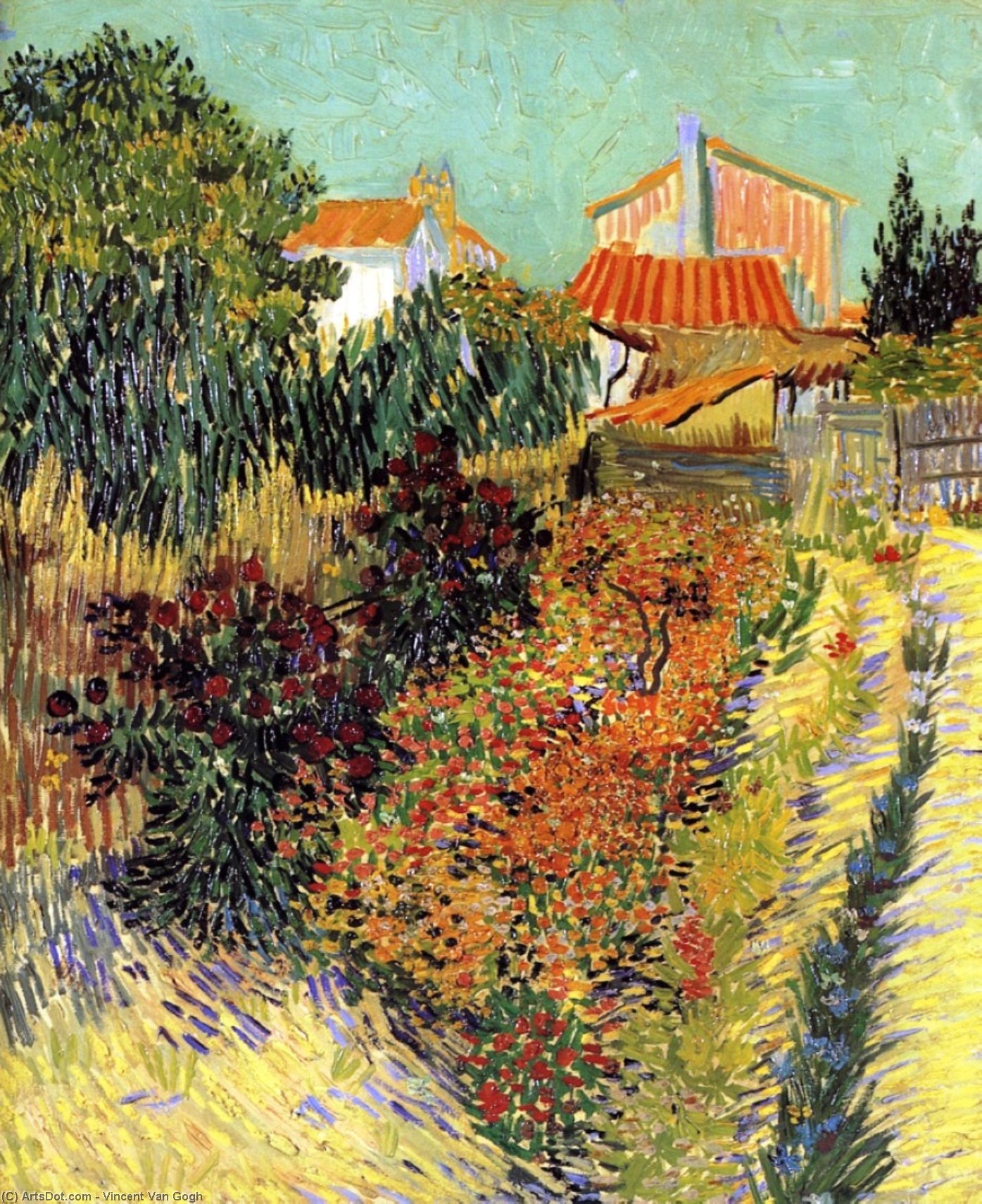 vincent willem van gogh - Mittagsstunde oder Garten hinter einem Haus