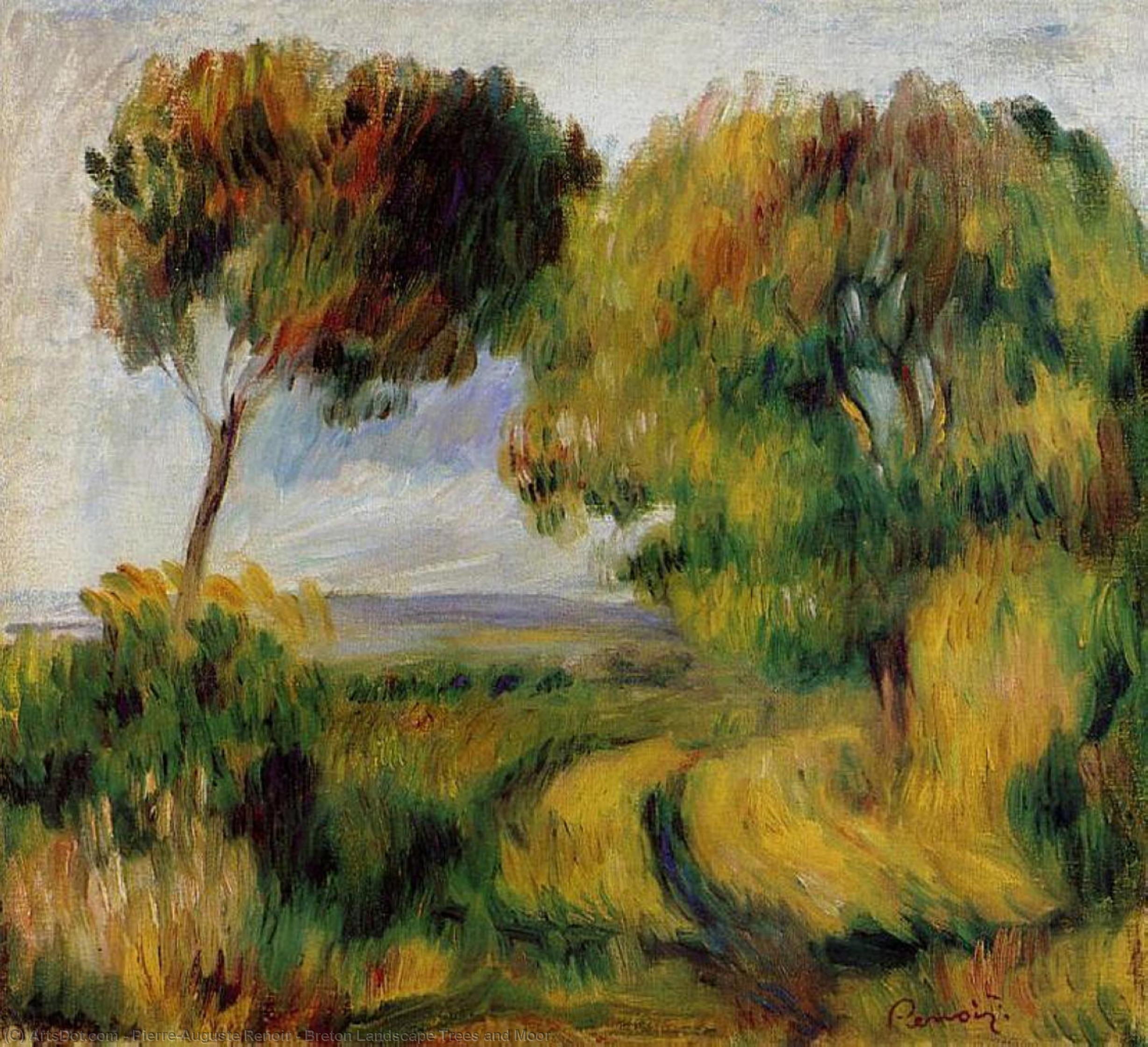Breton Landscape Trees And Moor — Pierre-auguste Renoir