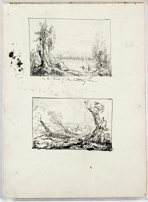 Thomas Cole - Study, two landscape