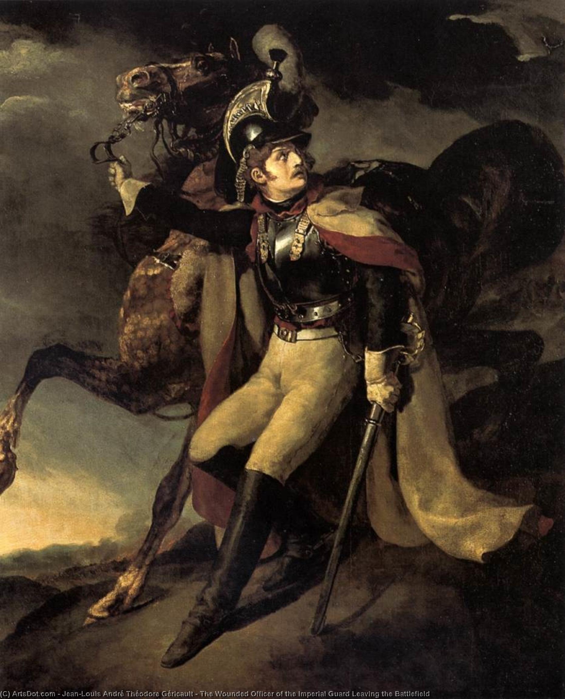Der Verwundete Offizier Der Kaiserlichen Garde Beim Verlassen Des Schlachtfeldes — Théodore Géricault