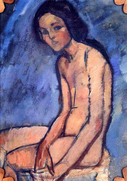 Modigliani - Ülés pozícióban ülő nő
