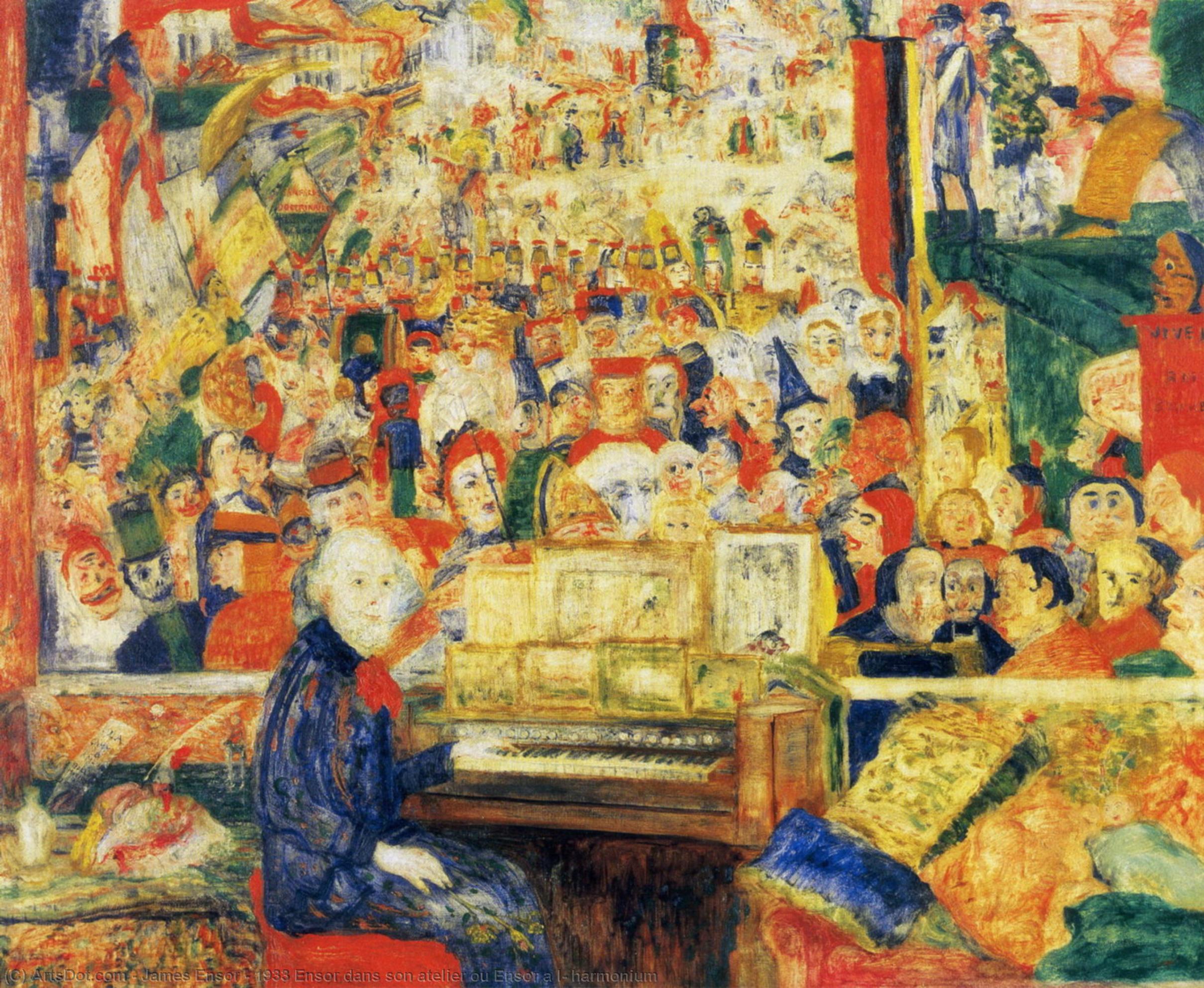 جيمس إنسور - 1933 Ensor dans son atelier ou Ensor a l' harmonium