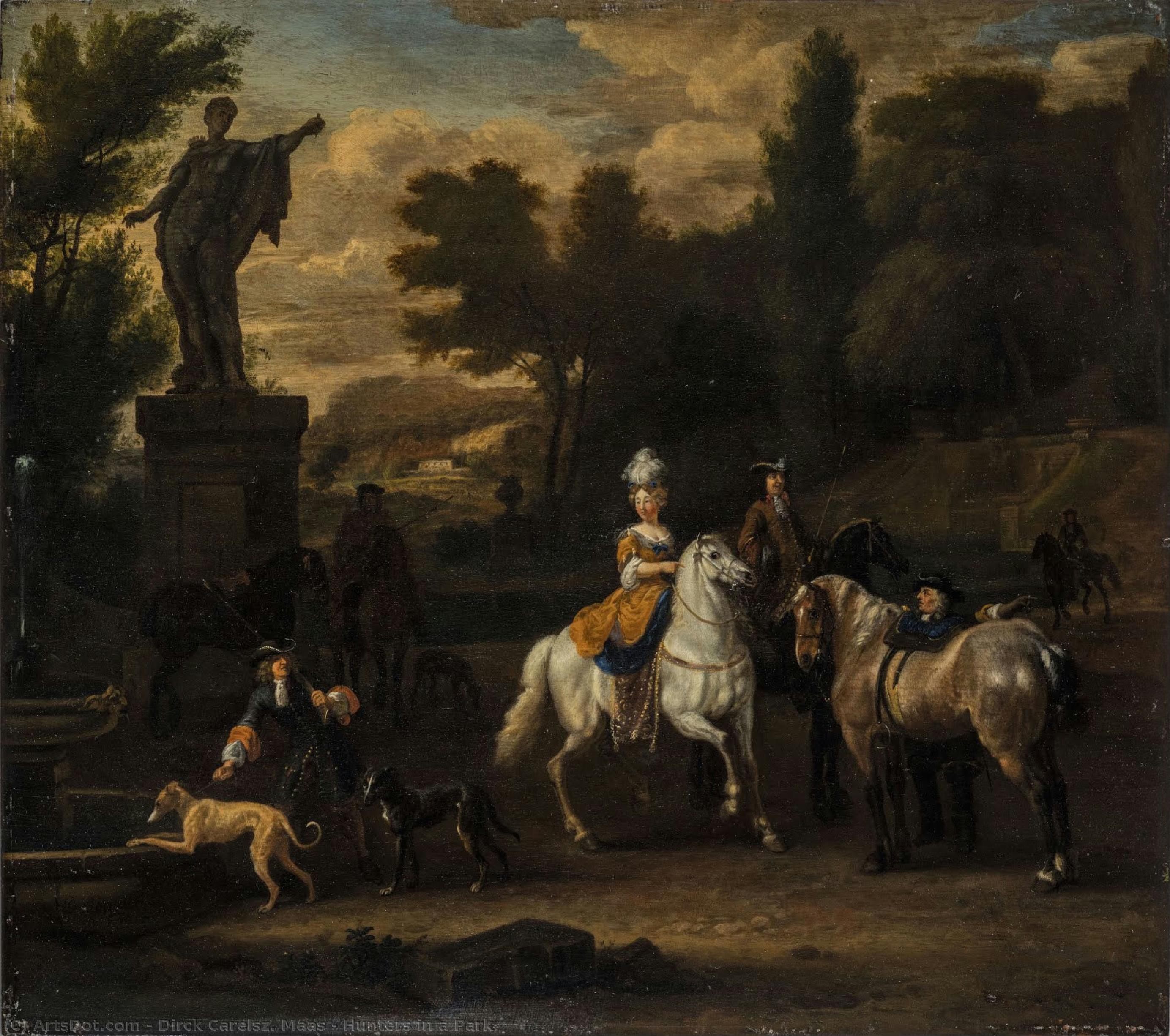 Hunters In A Park — Dirck Carelsz. Maas