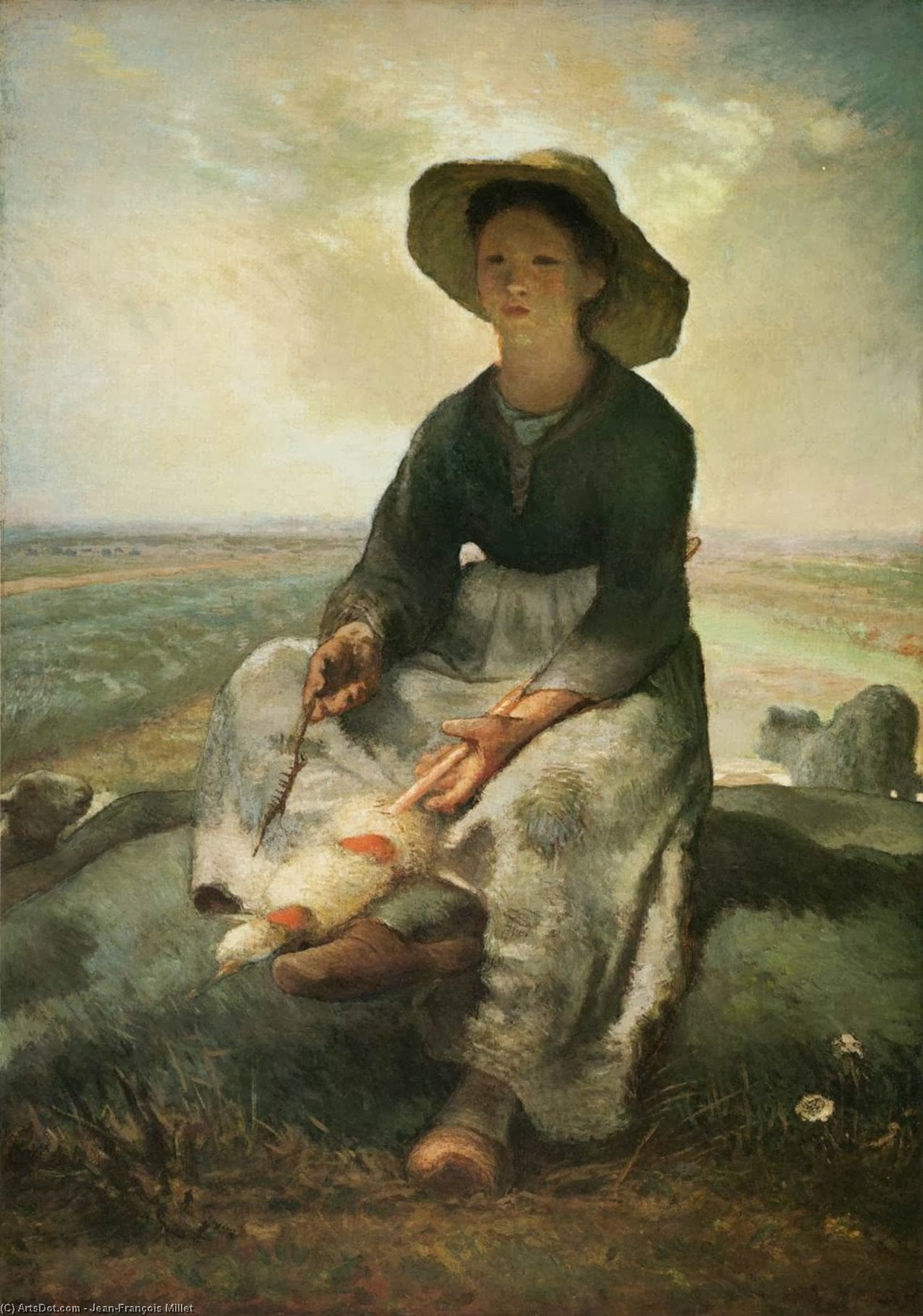 Jean-François Millet - The Young Shepherdess