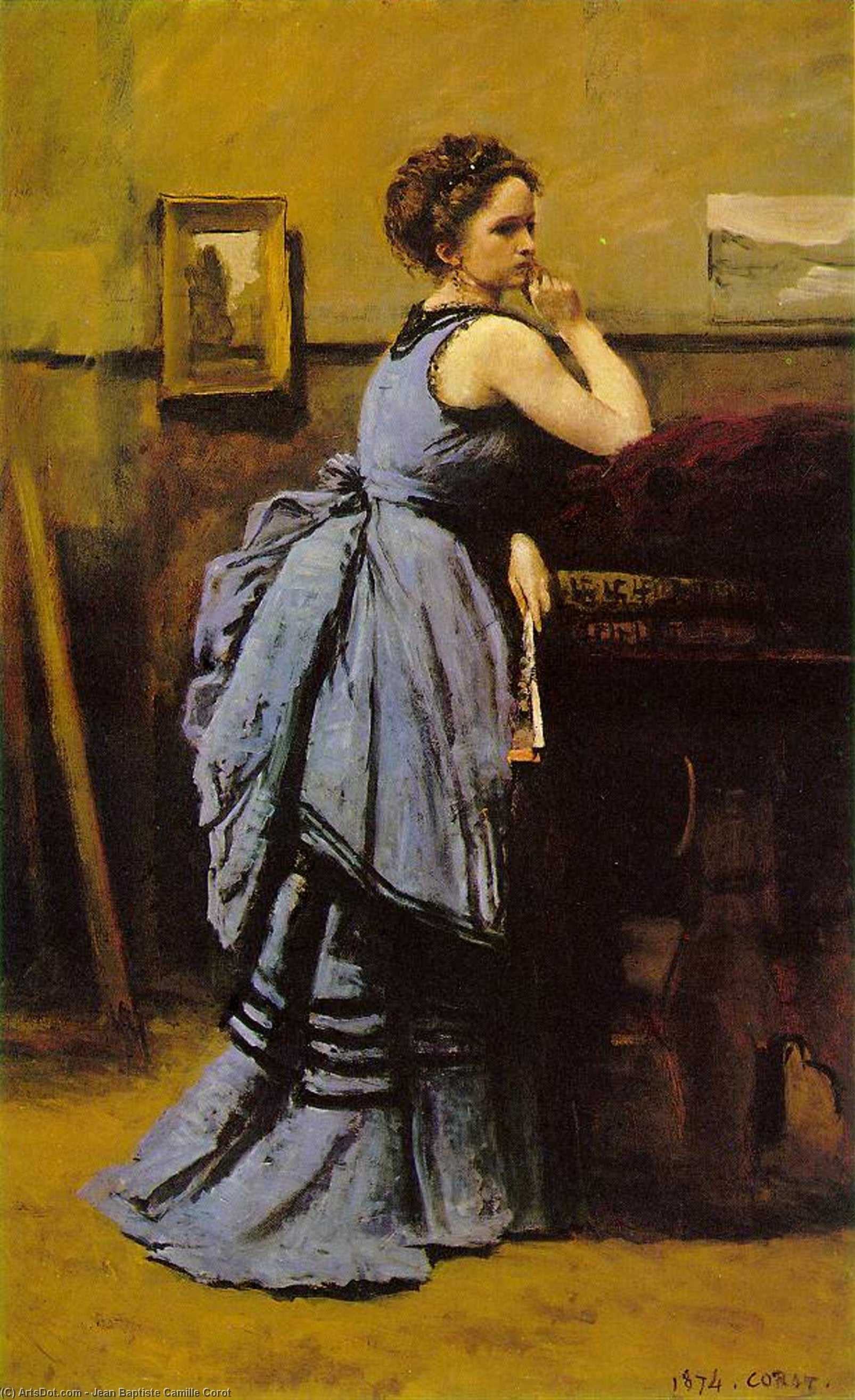 Dama In Blu, Musée Du Louvre, Parigi — Jean-baptiste-camille Corot
