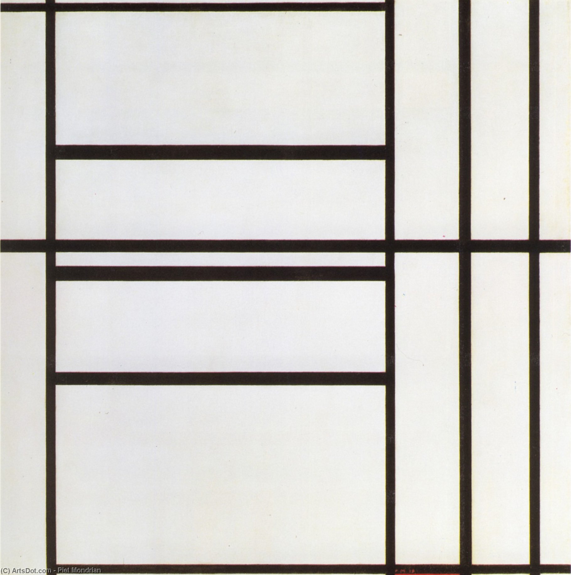 Piet Mondrian - Composition No. 1 with Grey and Red 1938 / Composition with Red 1939