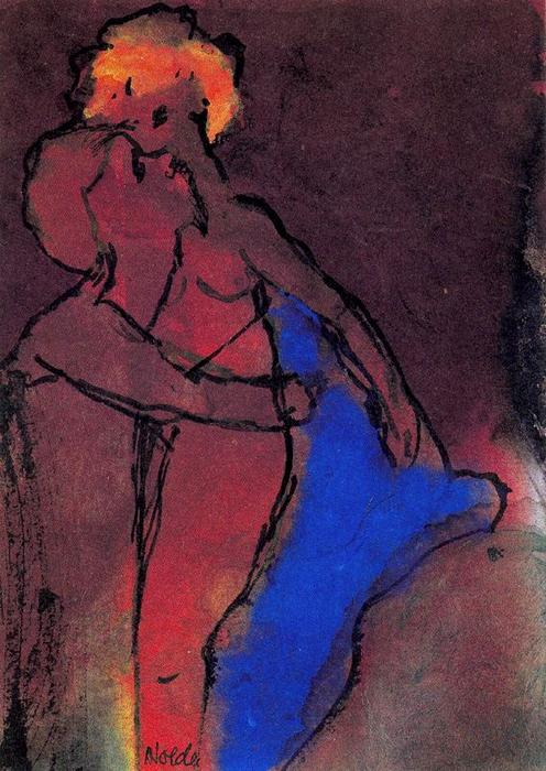 Reddish-brown Couple (embracing) — Emil Nolde