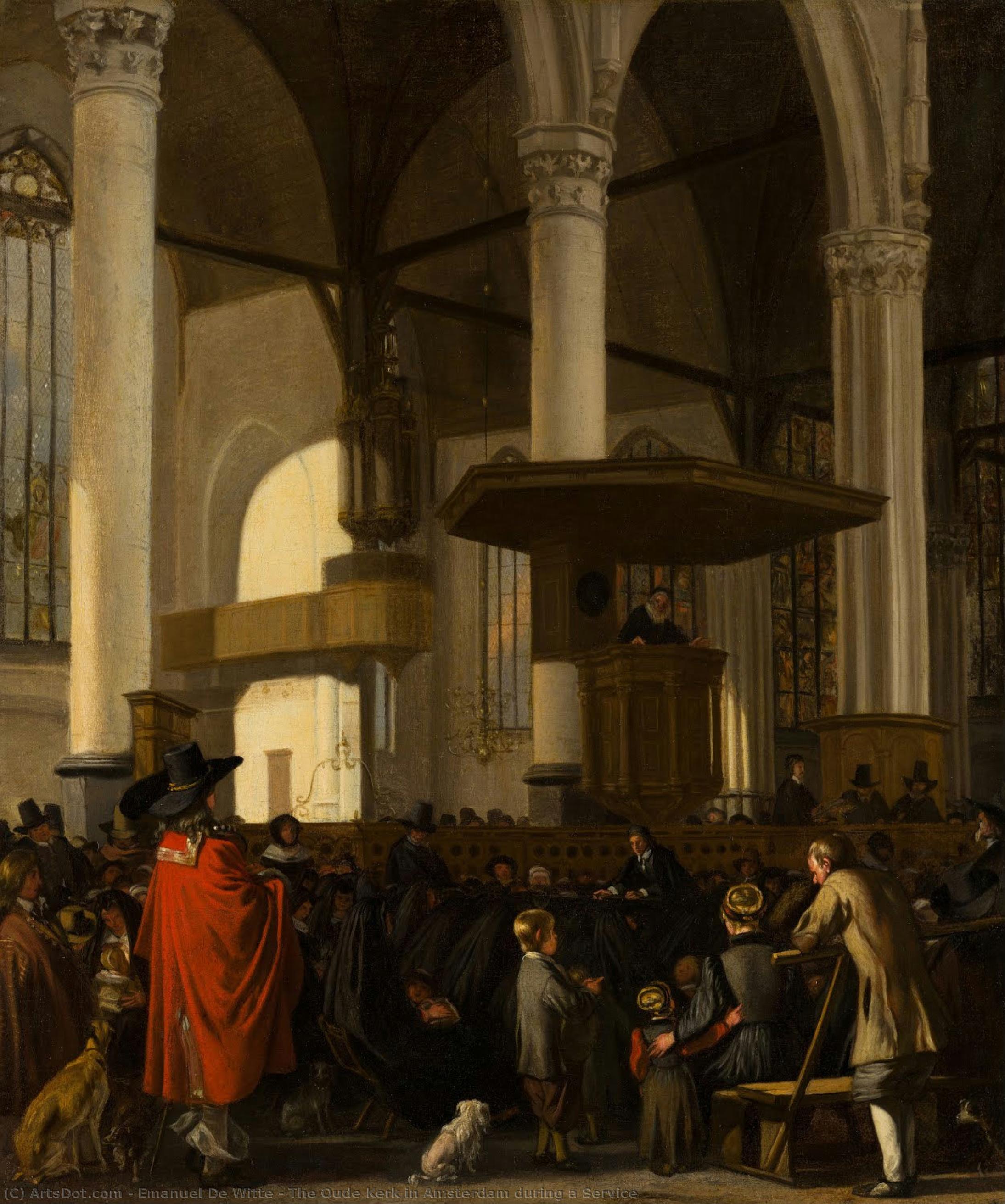 Emanuel De Witte - The Oude Kerk in Amsterdam during a Service