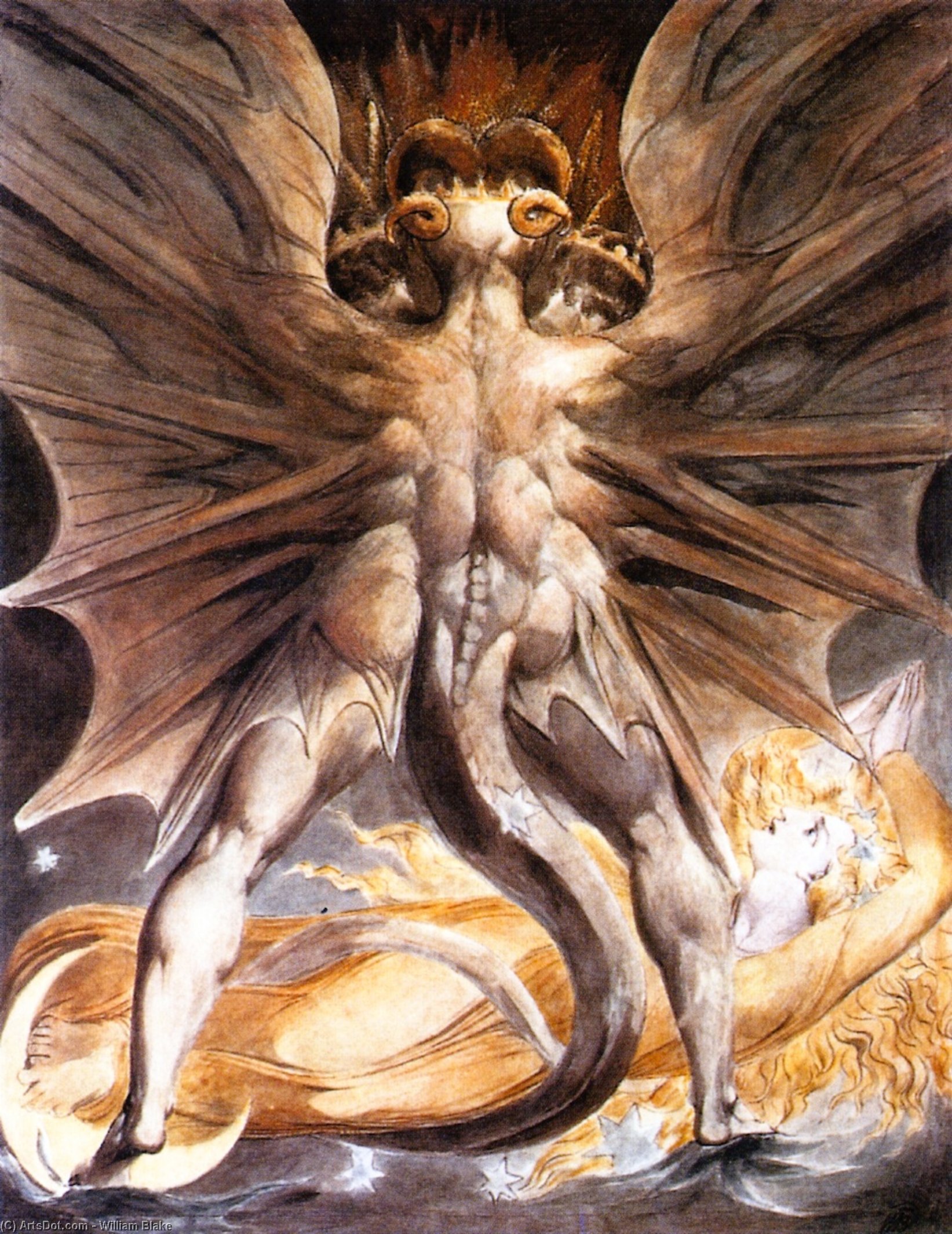 El Gran Dragón Rojo Y La Mujer Vestida De Sol — William Blake