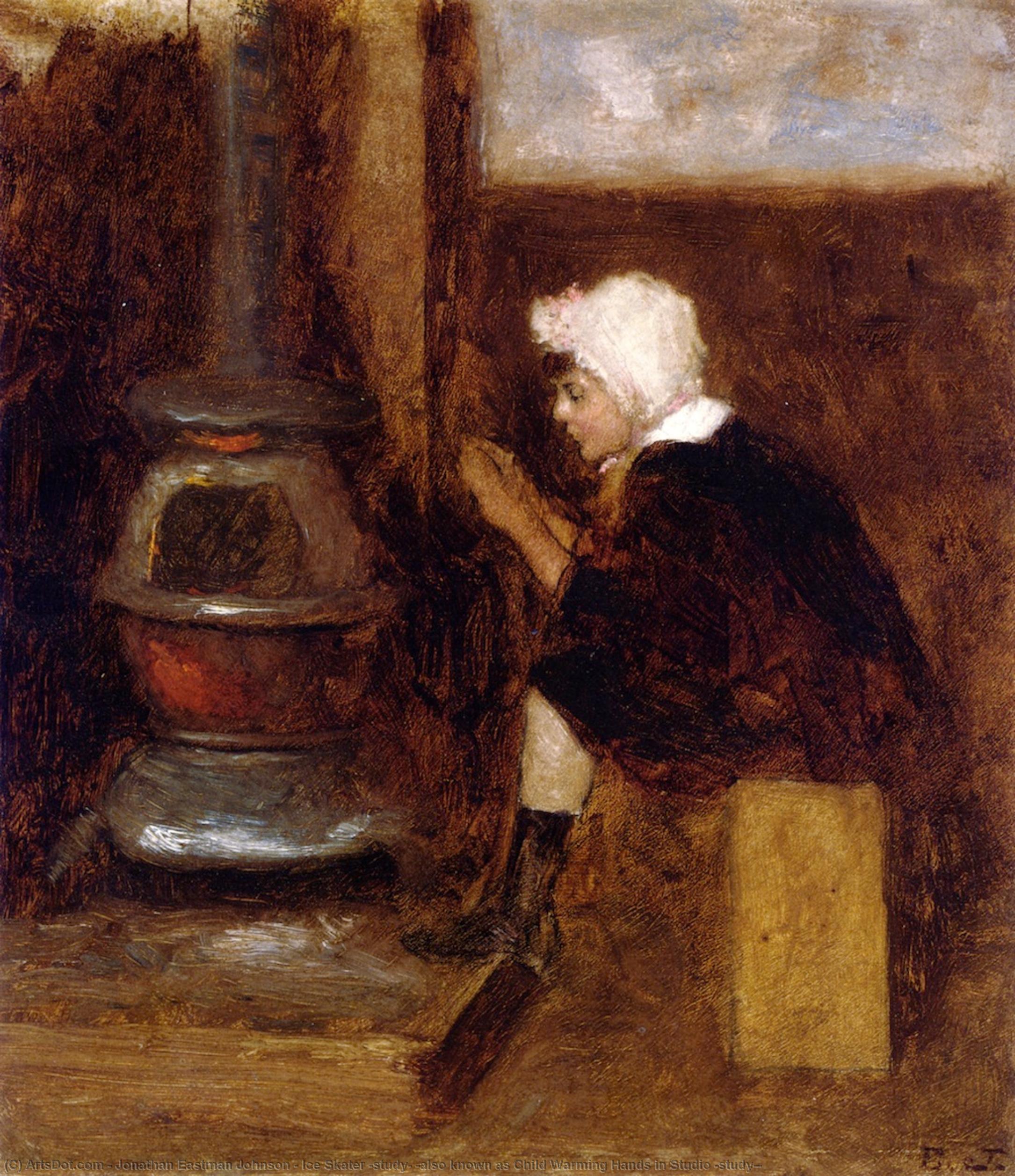 Jonathan Eastman Johnson - Ice Skater (study) (also known as Child Warming Hands in Studio (study))