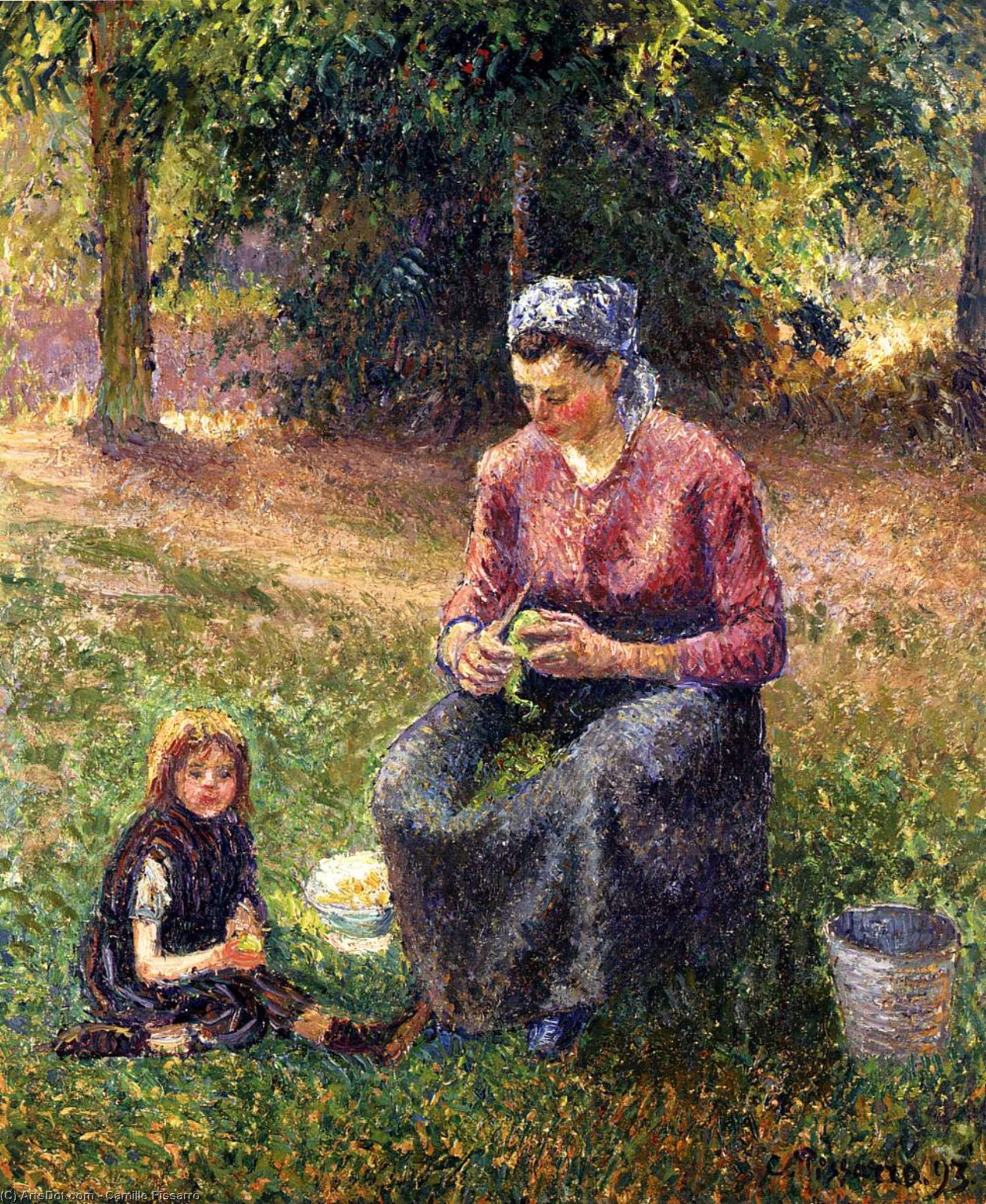 Donna Con Sciarpa Verde — Camille Pissarro