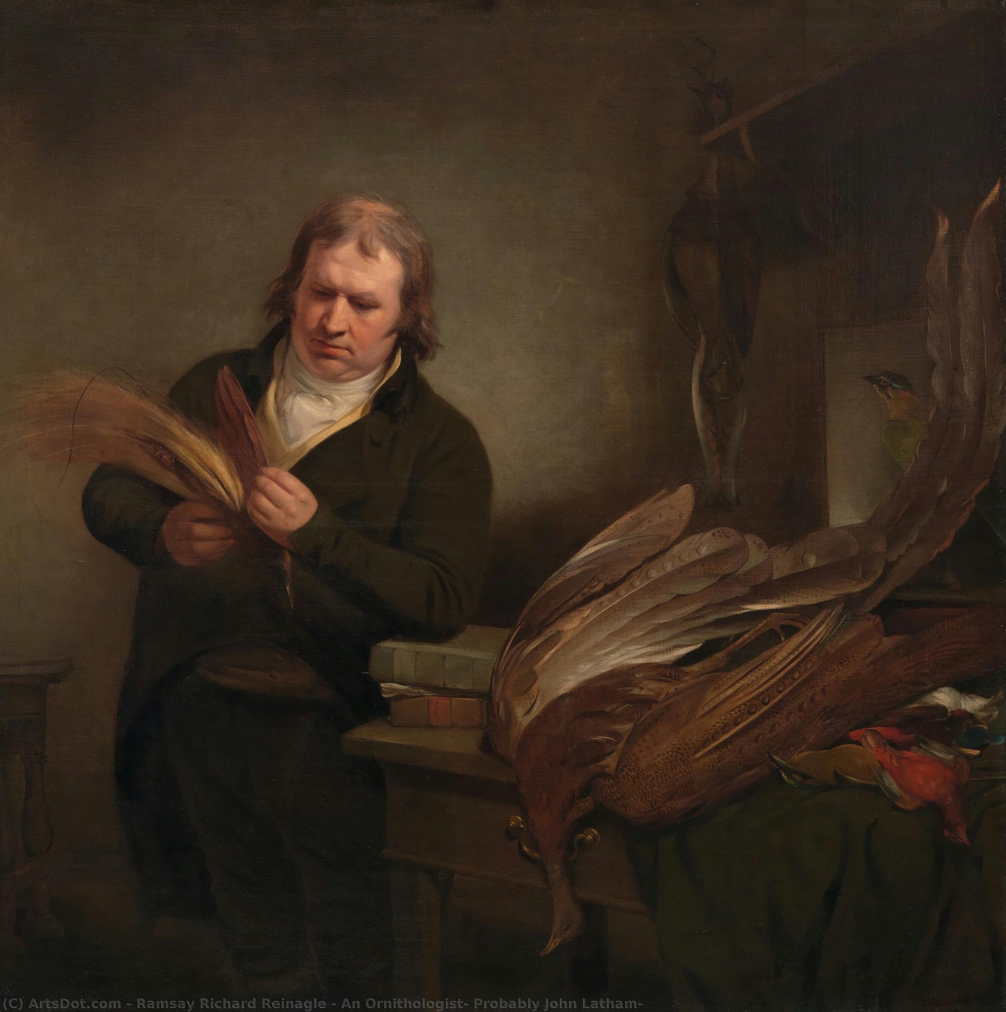 An Ornithologist, Probably John Latham? — Ramsay Richard Reinagle, Acrylic On Canvas, Ramsay Richard Reinagle