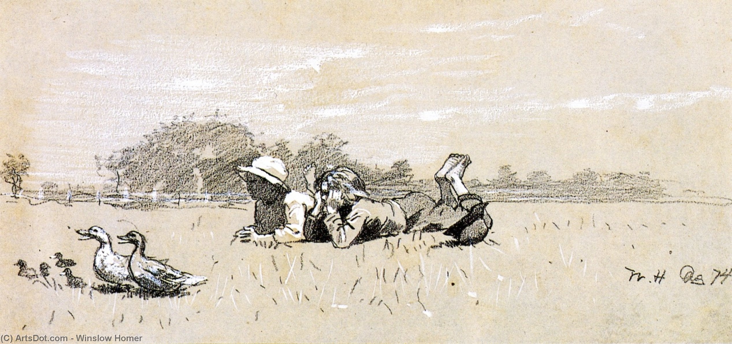Winslow Homer - Due Ragazzi in un Prato