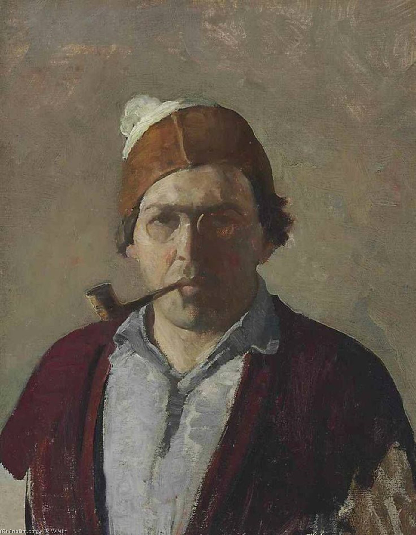 Self-portrait With Pipe — N.k. Vaitas