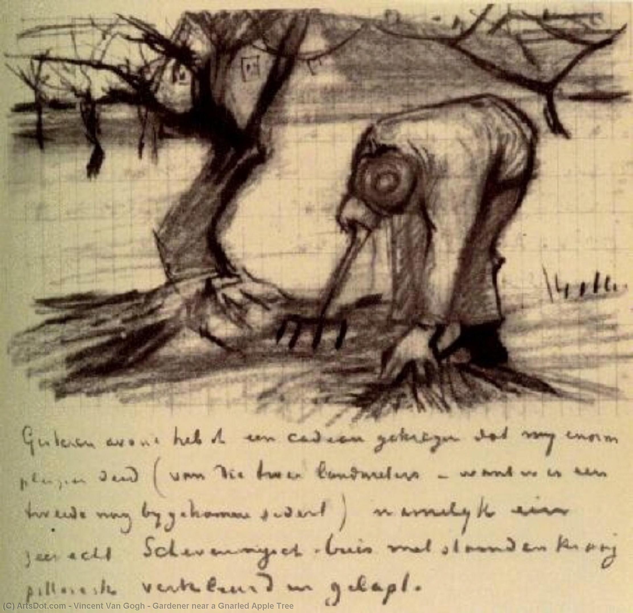 vincent willem van gogh - Gardener near a Gnarled Apple Tree