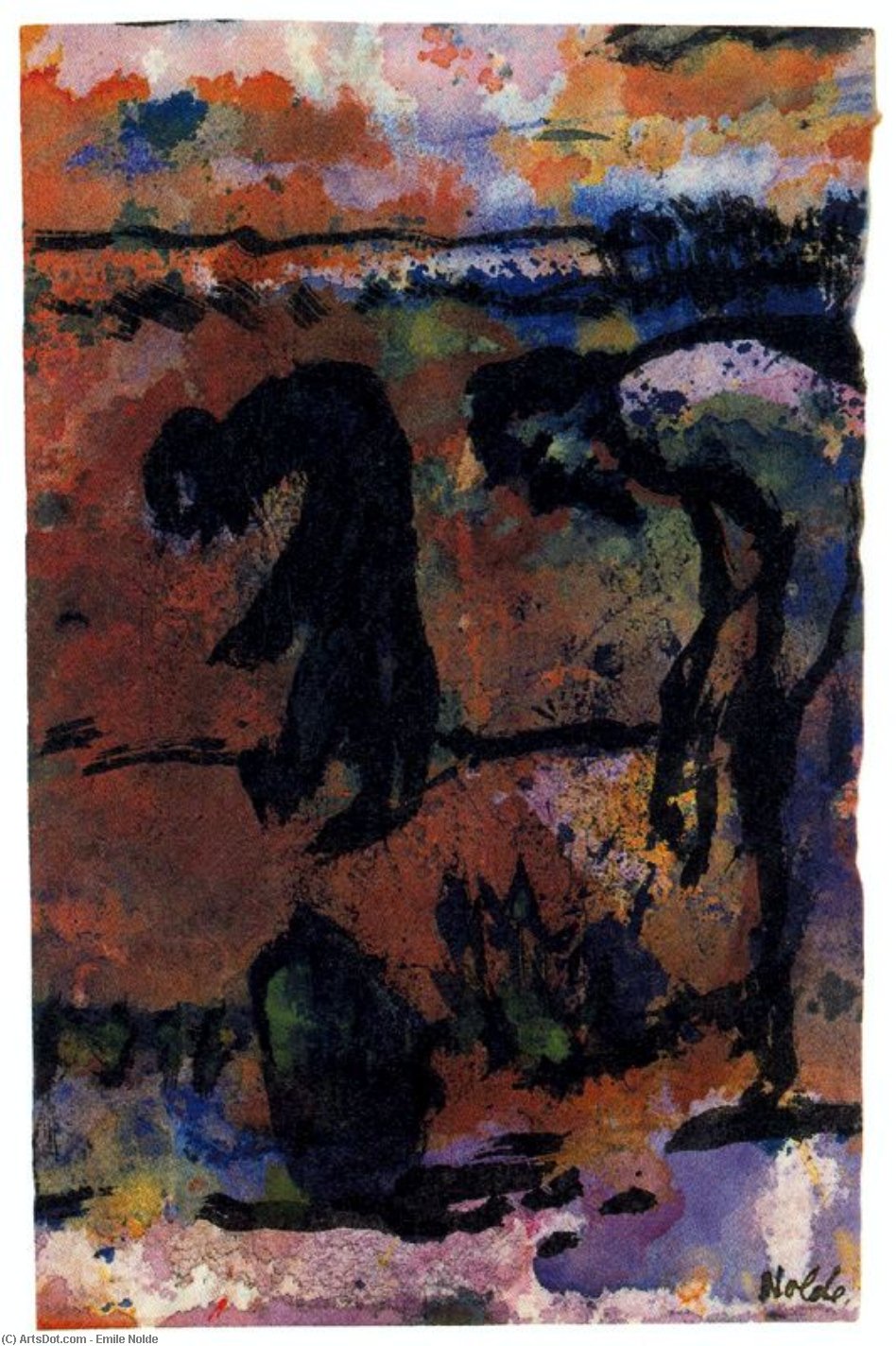 Emil Nolde - Figures Bending Over