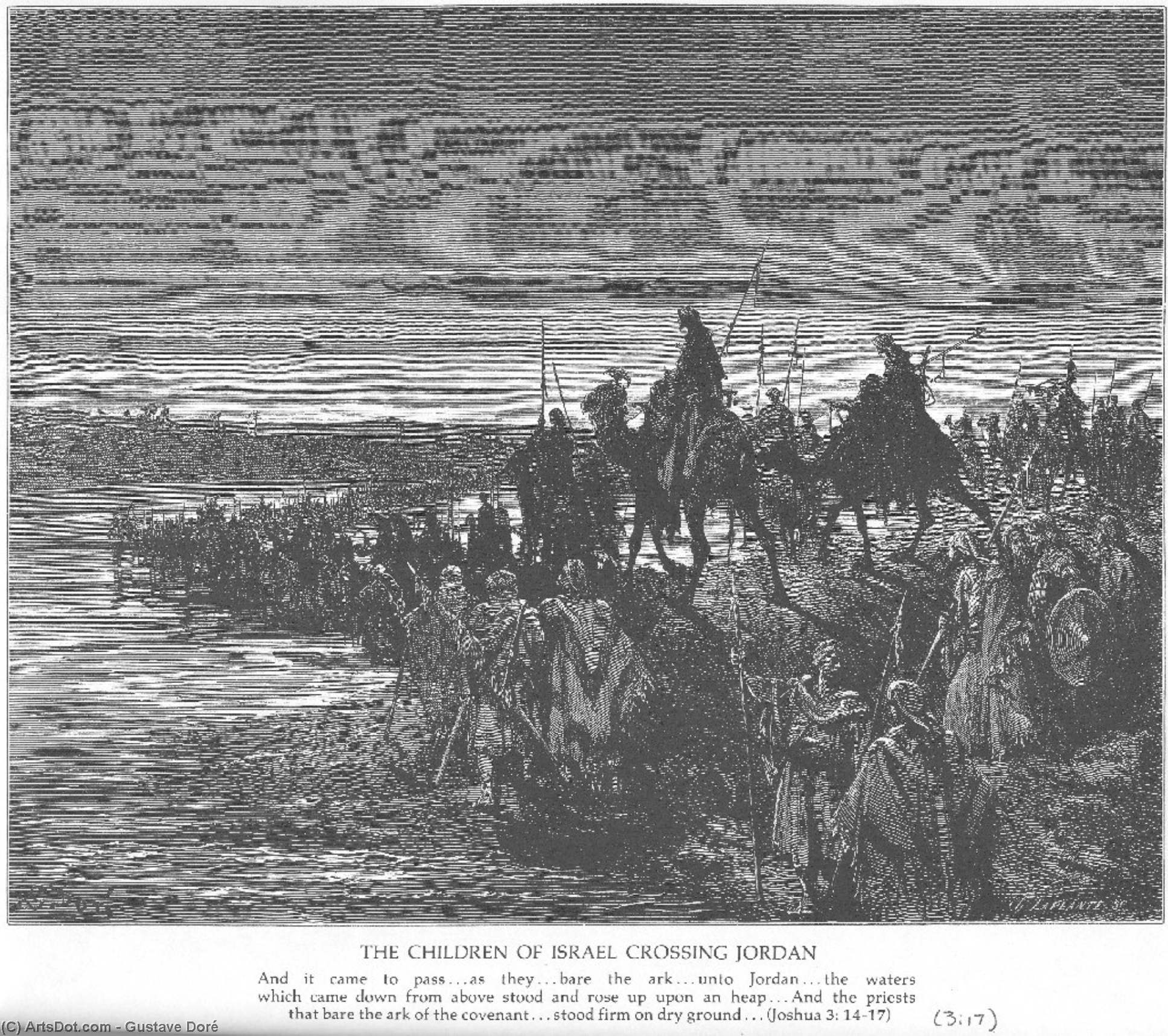 Přechod Izraelitů Přes Jordán — Gustave Doré