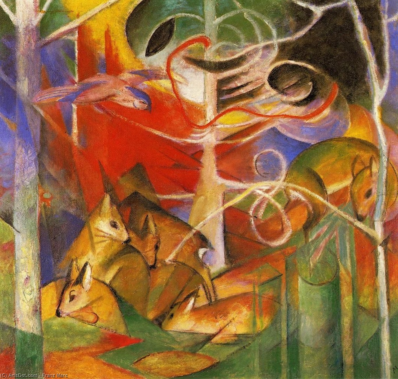 Franz Marc - Deer in the Forest