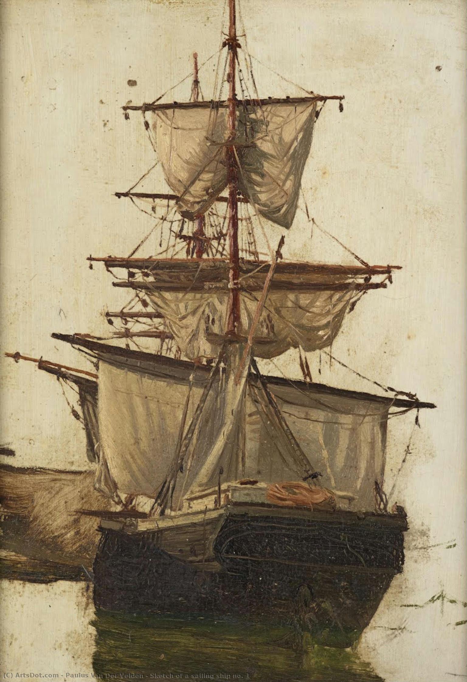 Sketch Of A Sailing Ship No. 1 — Paulus Van Der Velden