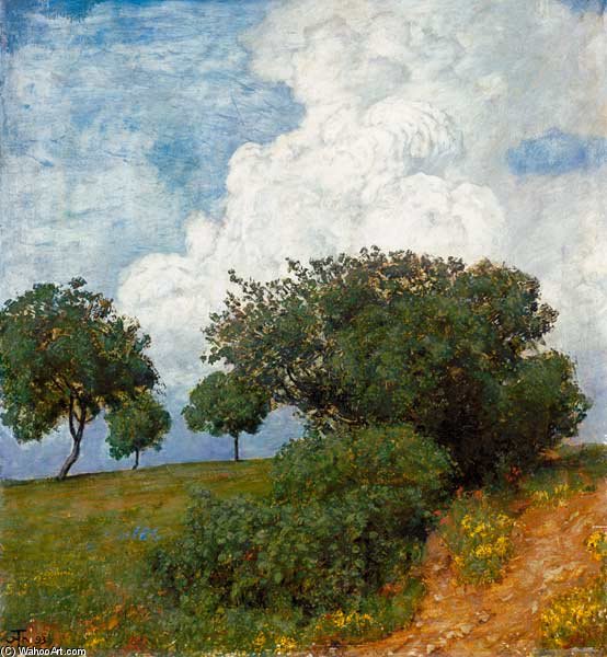 Landscape With Cloud — Hans Thoma