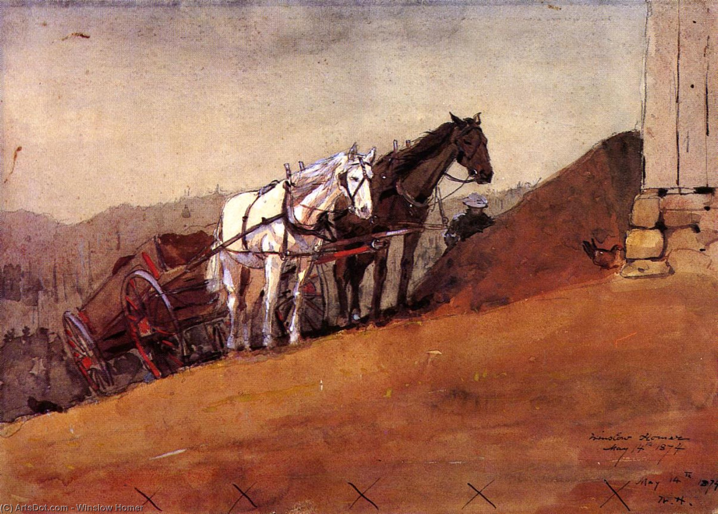 Winslow Homer - La grange sur la colline