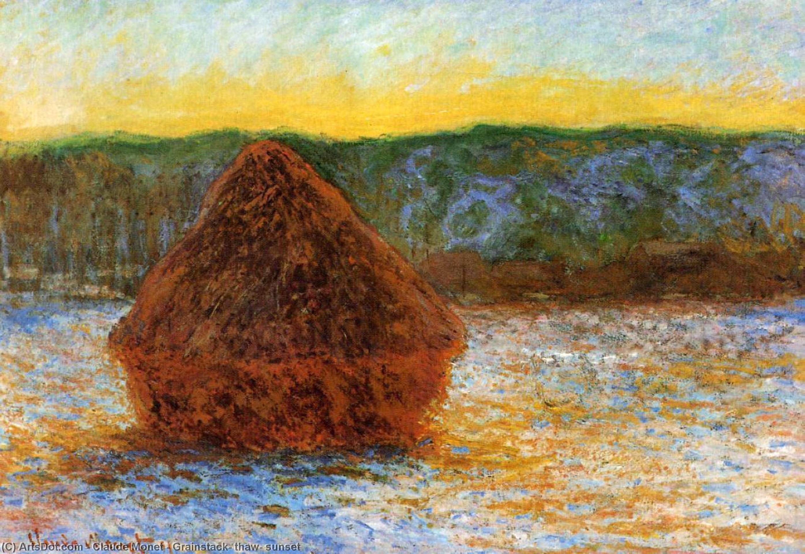 Grainstack, Thaw, Sunset — Claude Monet