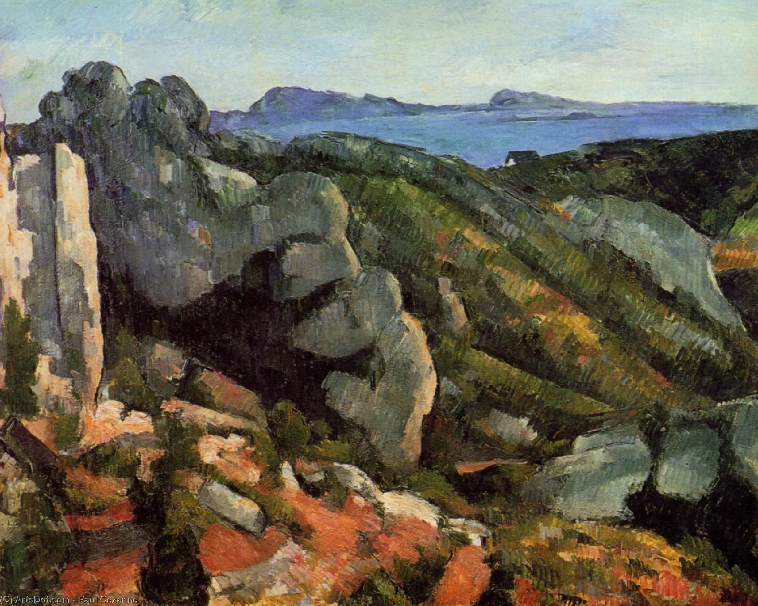 Paul Cézanne - Sten ved L'Estaque