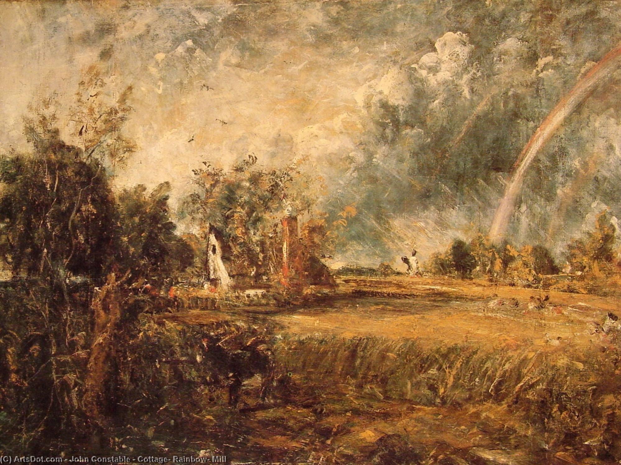 जॉन कॉन्स्टेबल - Cottage, Rainbow, Mill