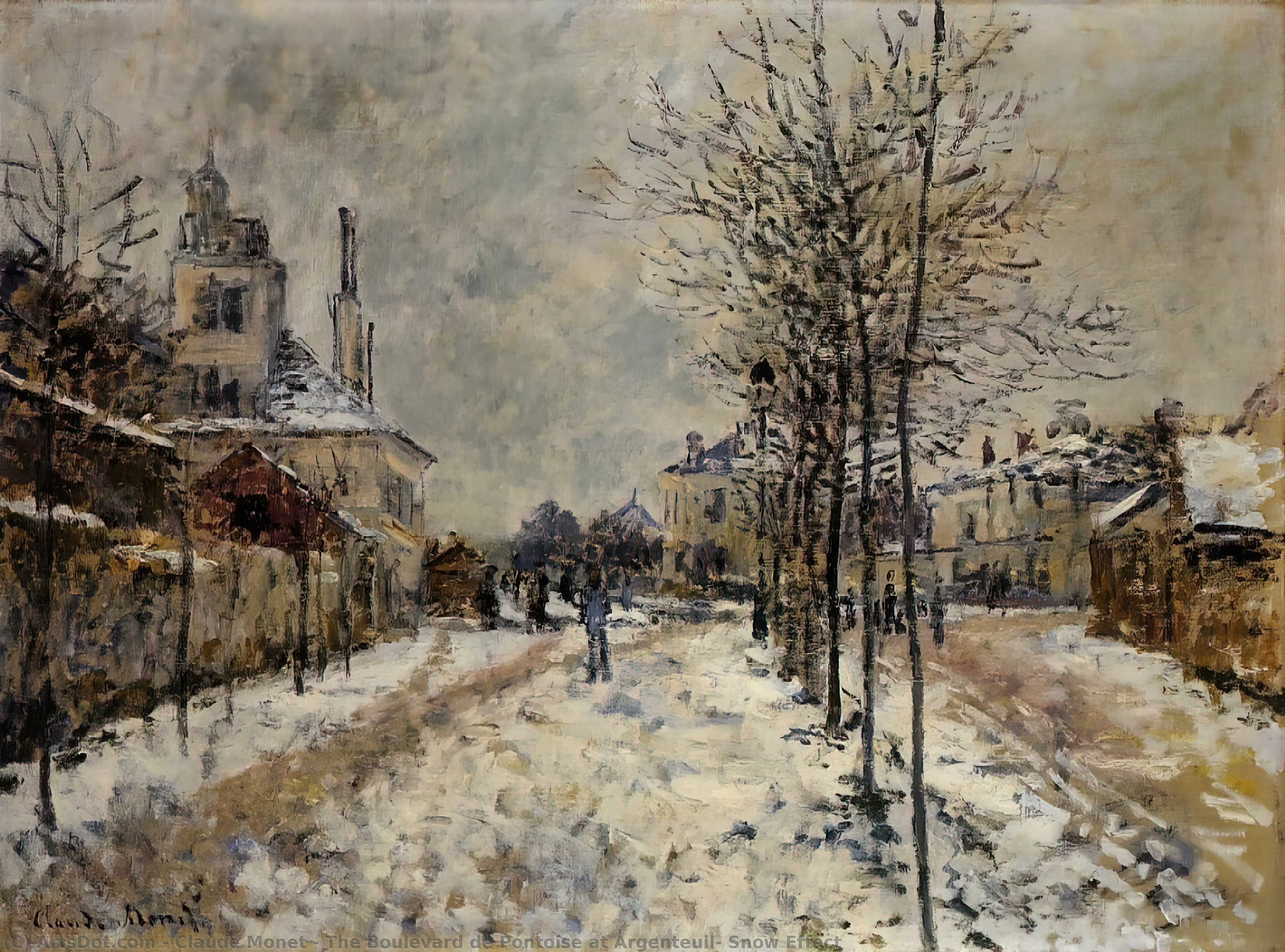 Il Boulevard De Pontoise A Argenteuil, Effetto Neve — Claude Monet