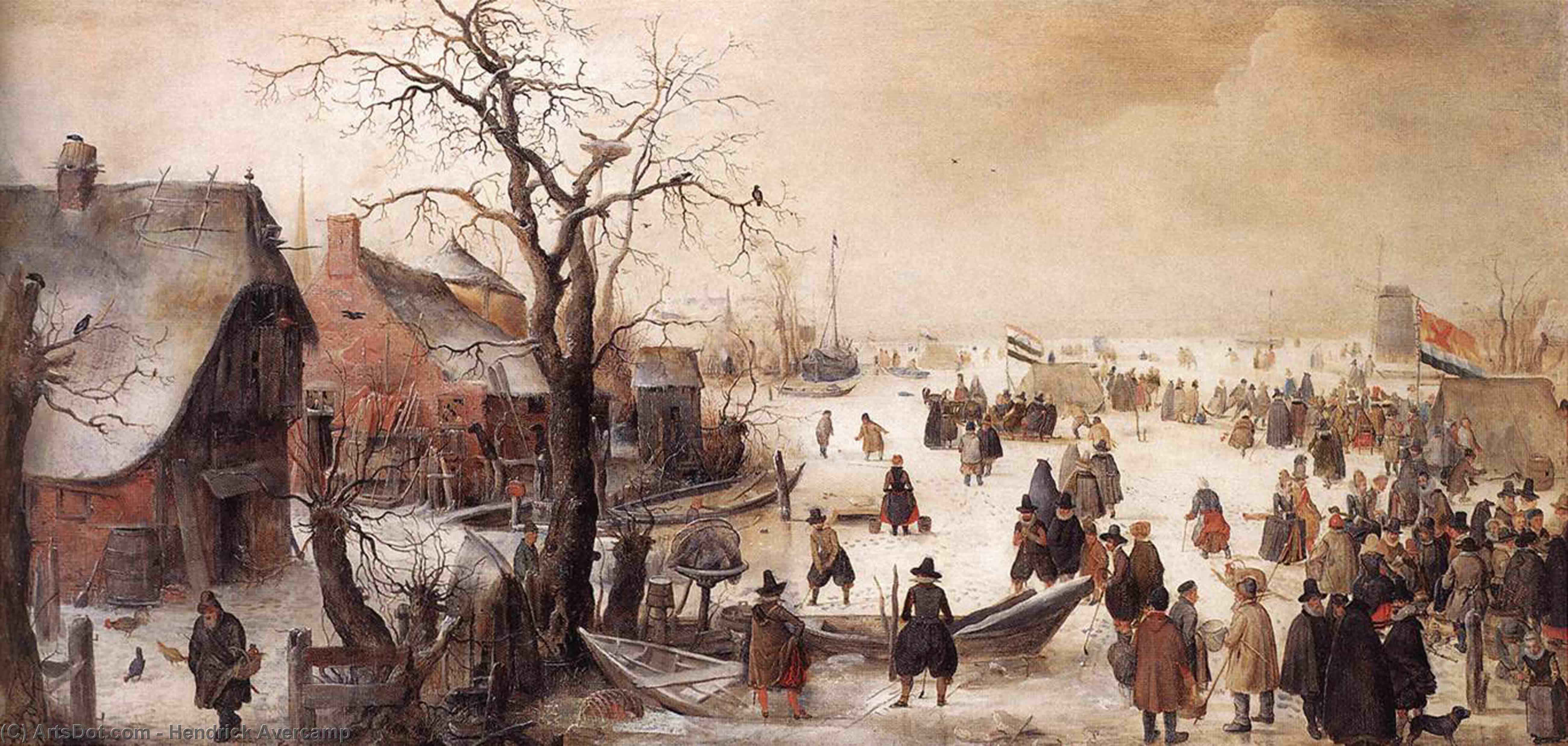 Kanalda Kış Manzarası — Hendrick Averkamp