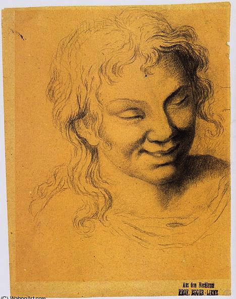 Girls Head Laughing — Albin Egger-lienz