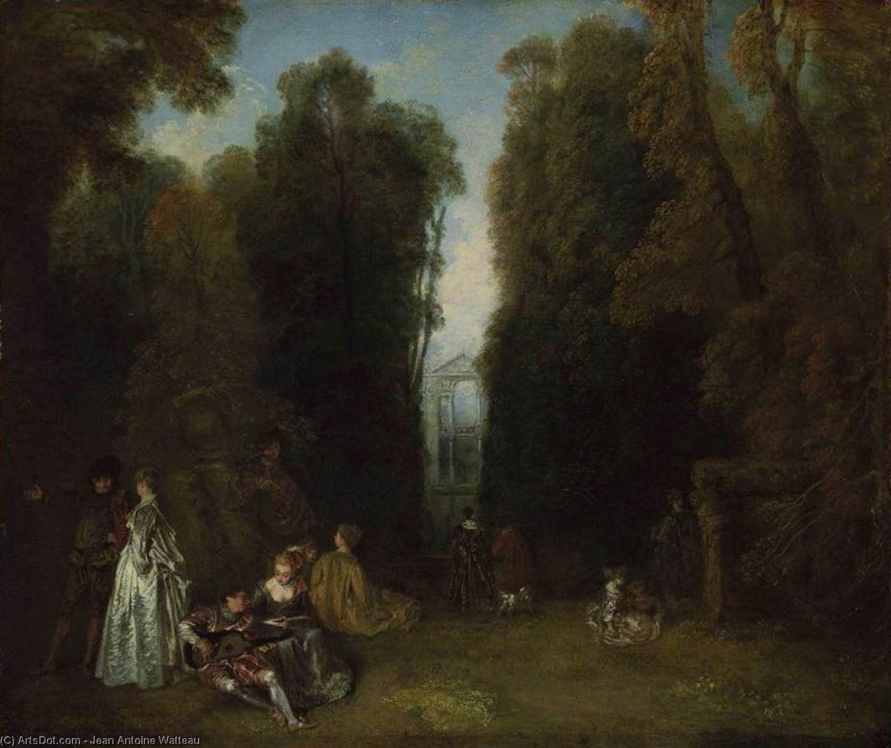 Jean-Antoine Watteau - La Perspective (View through the Trees in the Park of Pierre Crozat)