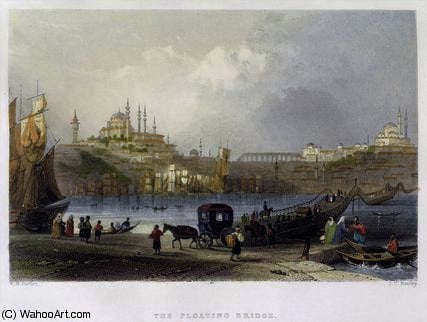 The Floating Bridge — William Henry Bartlett