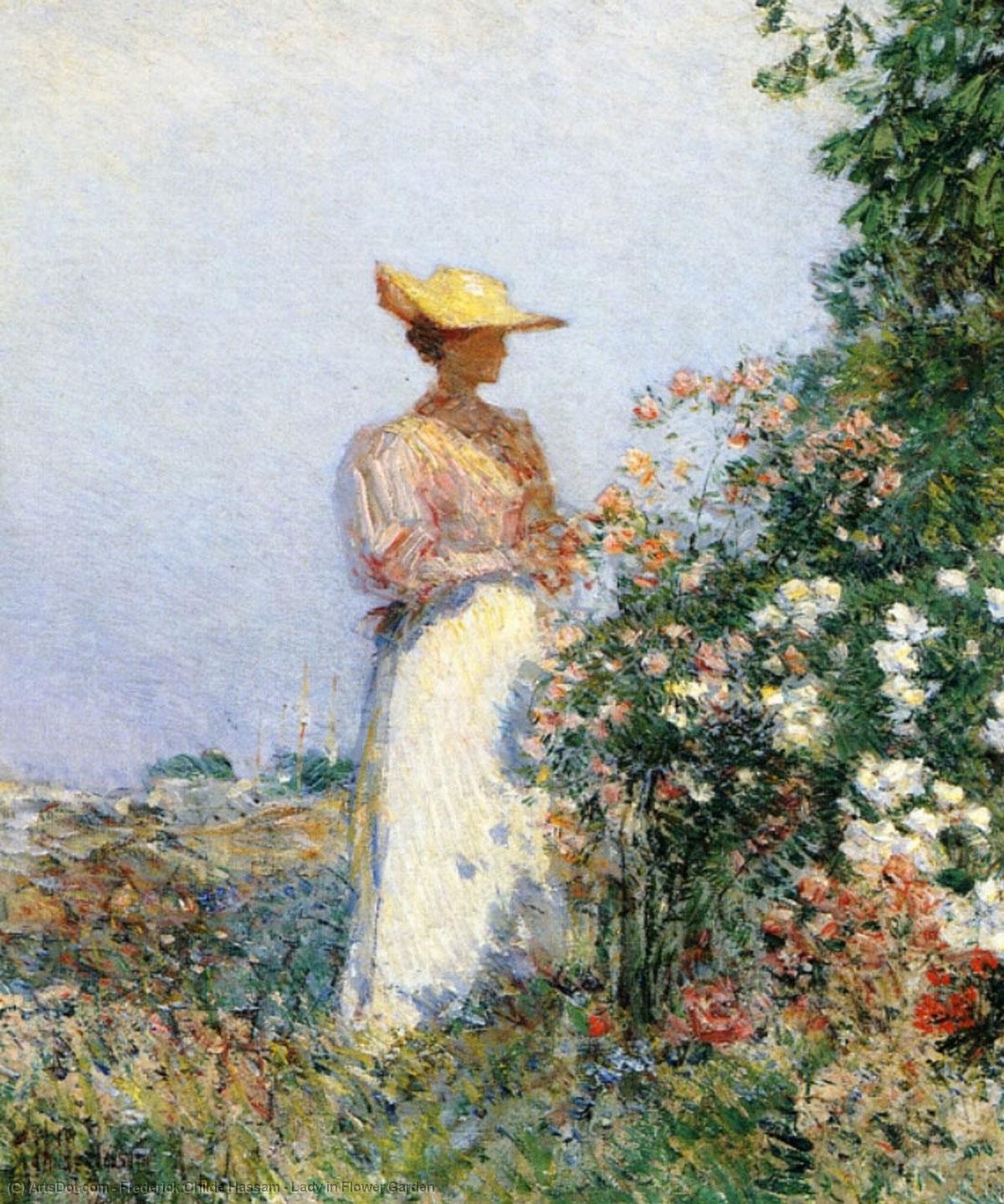 ფრენსის კილდი ჰასამი - Lady in Flower Garden